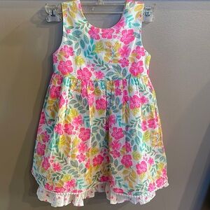 NWOT Cathrine Malandrino little girls dress floral bright colors bow accent back
